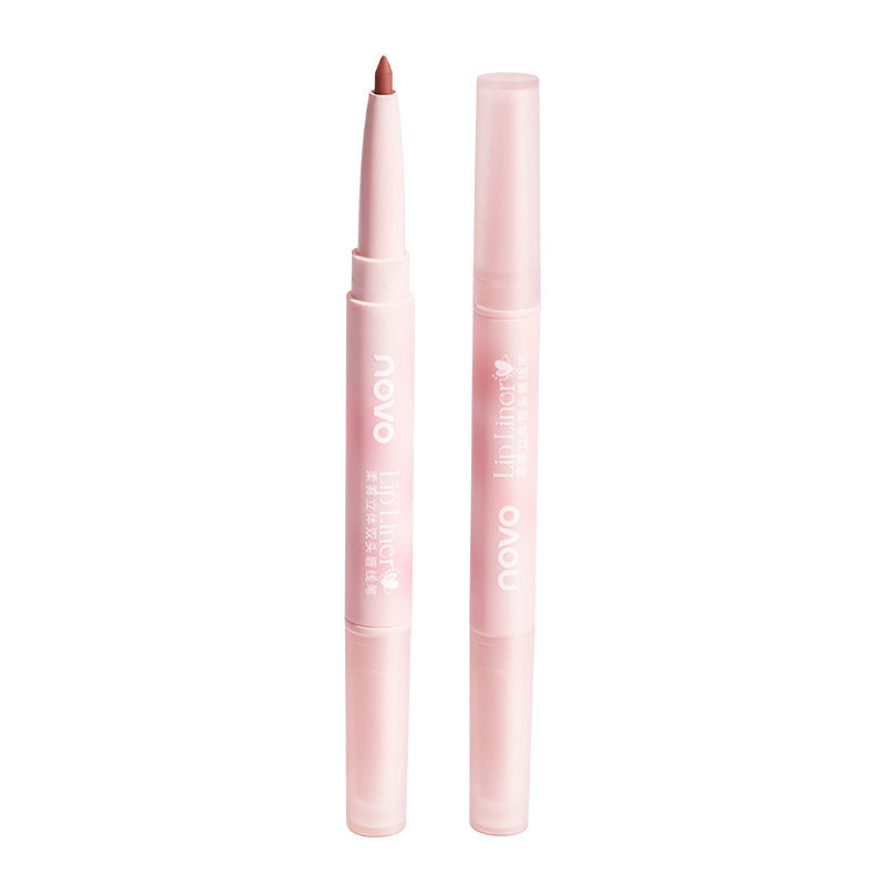Novo soft matte 3d dual-ended lip liner - define your lips, achieve plump lips, long-lasting, rich pigment, velvet matte lip liner pen