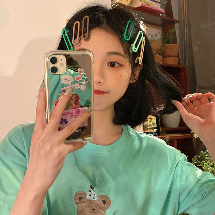 Ins style candy color hair clip sweetgirlcolorful seamless clip female side clip duckbill clip bb clip bangs headwear