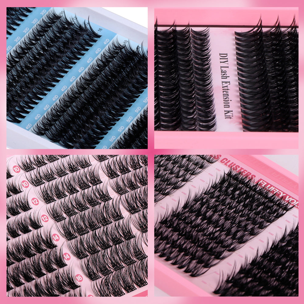 cluster false eyelashes suit european and american style asian thick extended eyelashes bundle combinationcluster lash
