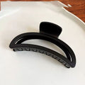 2024 premium matte black deep red-brown crescent claw clip - french chic, elegant, minimalist, extra-large hair clip