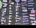 Purple hair clips - 50 piece set: cute hair clips, sweet & girly bang clips, japanese style cartoon hair accessories
