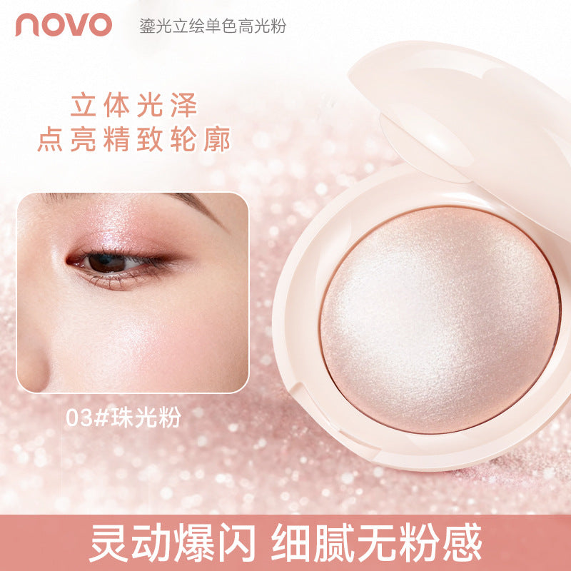 Makeup novo gilt stand-up painting high-gloss powder pearlescent fine shimmer explosive clear nature stereo facial brightening and contouring