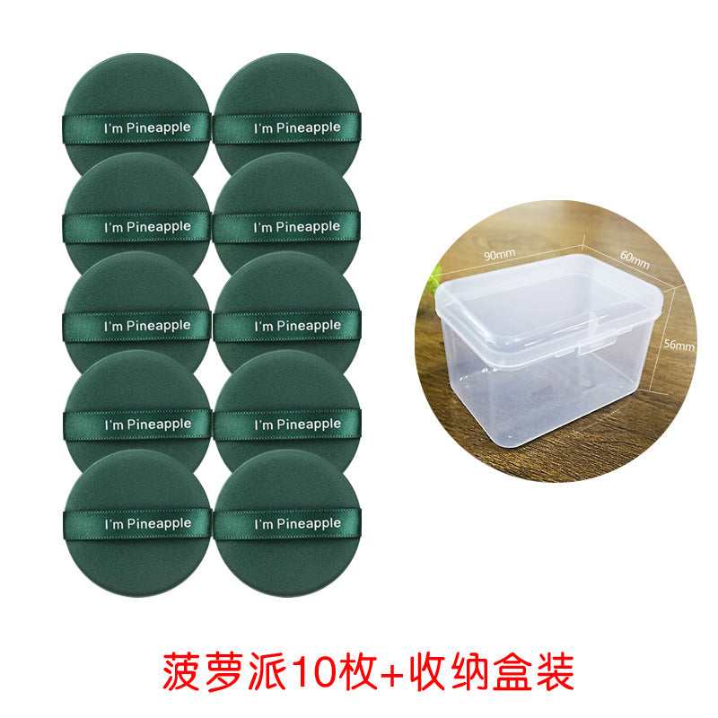 Best selling egg yolk pie powder puff air cushion no powder makeup powder bottom liquid sponge powder puff dry and wet dual use pineapple pie powder puff