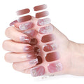 Zhengxiang customized gel manicure stickers ins ice transparent hot stamping cross-border uv lamp hardening semi-baked nail stickers amazon