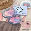 Kakashow heart-shaped duo highlighter palette - 3d illuminating, shimmering, and fine glitter - highlighter & blush in one