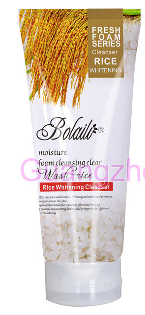rice foam facial cleanser 200ml cleansing, moisturizing and pore shrinking facial cleanser export wholesale