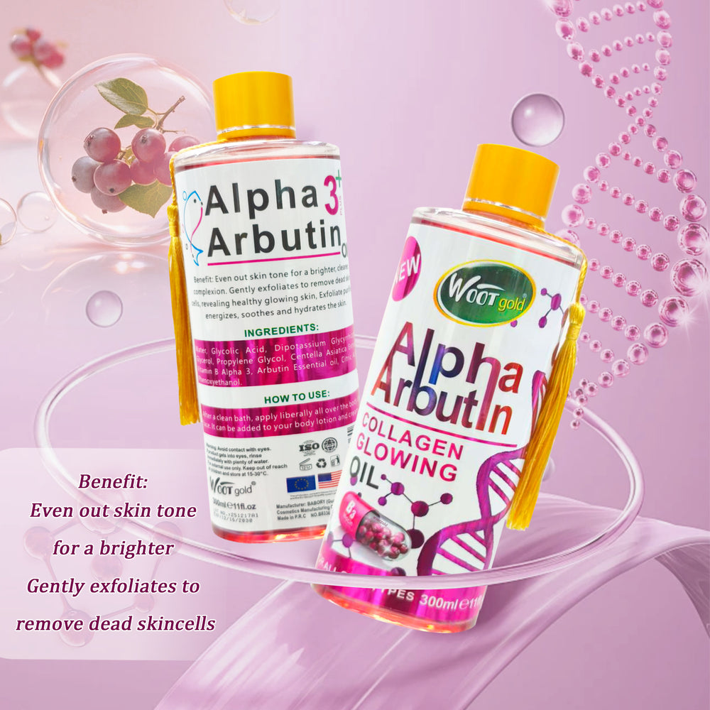 alpha arbutin collagen natural organic essential oil - brightening collagen repair body care oil 300ml