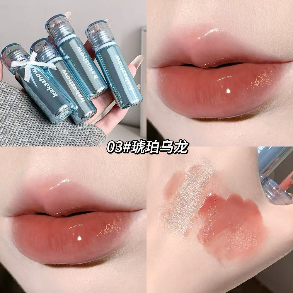Kakashow highlighting & locking lip glaze - dewy mirror finish, plump glass lips, light makeup, no-makeup look, affordable lipstick
