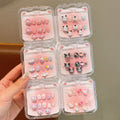 New arrivalkids manicure ear clip handmade girl wear nail patch exquisite transparent girl gift box suit