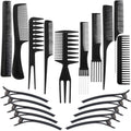 Ten-piece hairdressing comb set, pointed tail comb, hairdressing wide-tooth comb, hair dyeing comb, crocodile clip, duckbill clip, cross-border supply