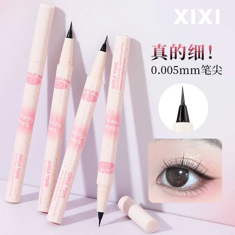 Xixi slim and easy-to-control color-developing eyeliner, ultra-fine tip, quick-drying, waterproof, anti-sweat, non-smudge, outlines the lying silkworm