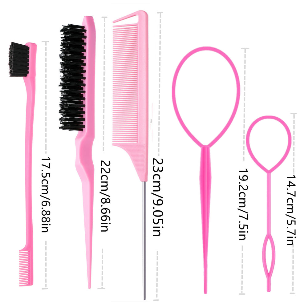 wholesale perm and dye hair sectioning comb eight-piece set stainless steel pointed tail comb non-slip high temperature resistant hair comb