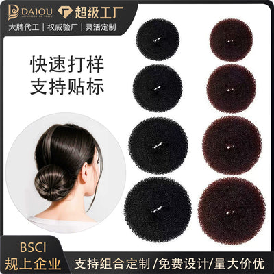 Donut hair curler manufacturer directly supplies styling nylon flower bud head magic self-adhesive ball head hair styling tool