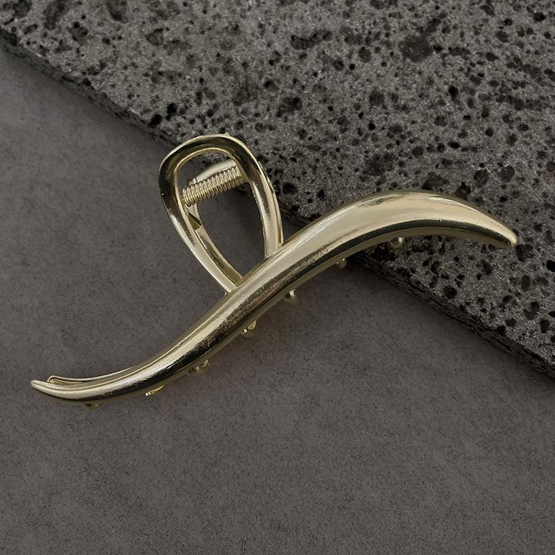 Light luxury, high-end, cold style line metal gripper, large extra large back of the head, simple gripper 2024 new style