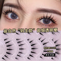 Popular fake eyelashes, thick and long fishtail + a-shaped hair, messy comic little devil, transparent stem lower eyelashes