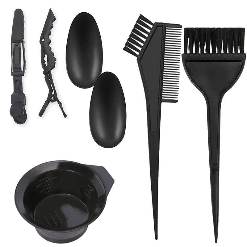 Manufacturer wholesale hair dyeing tools 6-piece set hair dyeing bowl baking oil comb comb brush hairdressing supplies dyeing and perming
