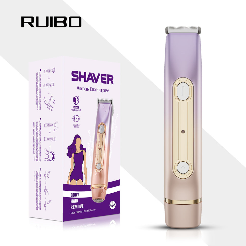 women's double-headed epilator hair removal device electric digital display private parts pubic hair trimmer shaver women's epilator