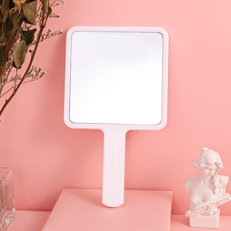 Wholesale makeup touch-up handheld mirror - square hand mirror, portable for girls, desktop makeup mirror - $2 store