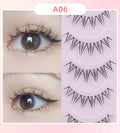 Popular fake eyelashes, thick and long fishtail + a-shaped hair, messy comic little devil, transparent stem lower eyelashes