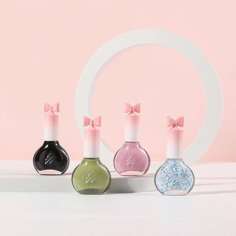 Nail polish, no baking, quick drying, non-tearable, nude color, sequined bottom oil, wine red cherry oily nail polish, wholesale