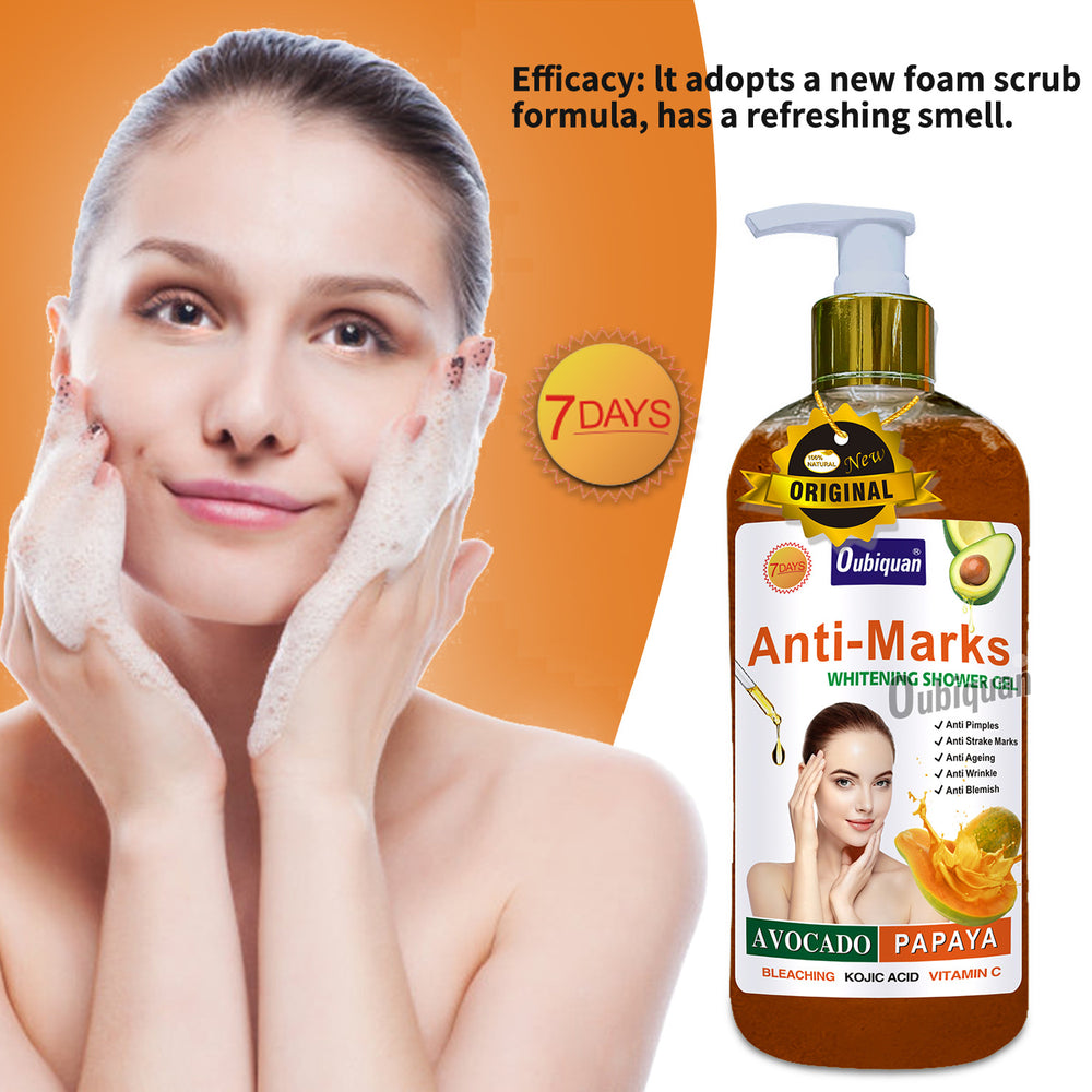 papaya scrub shower gel silky foam avocado gentle cleansing security moisturizing skin care english wholesale