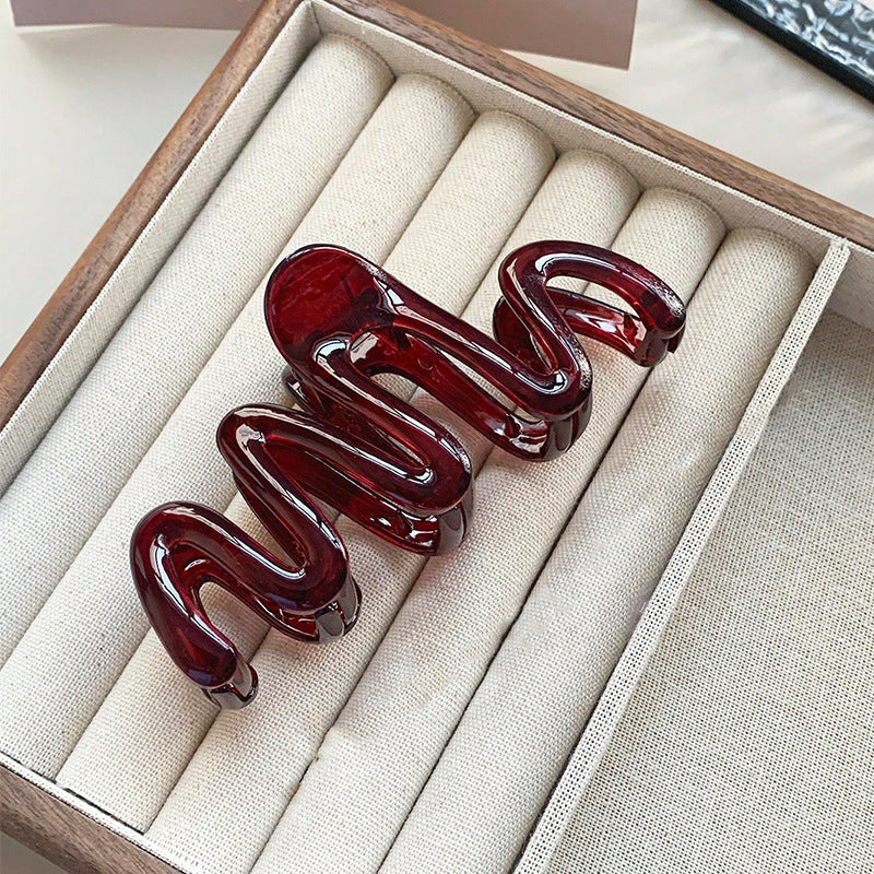 Jelly color wave gripper, back of head hair gripper, hair clip, shark clip, 2024new arrival summer hairpin headwear