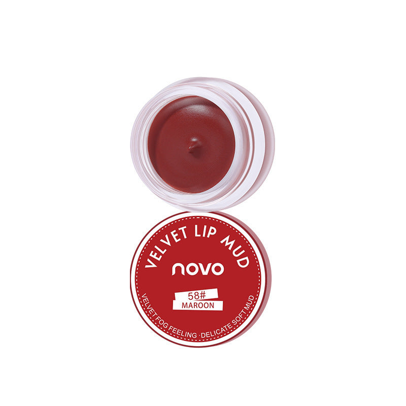 Novo jelly jar lip mud lip glaze - women's velvet matte, smudge-proof, non-stick, brightening lipstick for a natural look