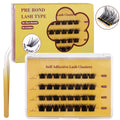 Premium european & american segmented glue-free false eyelashes - 10 rows of dense, self-adhesive, hard band lash extensions set - ready stock wholesale
