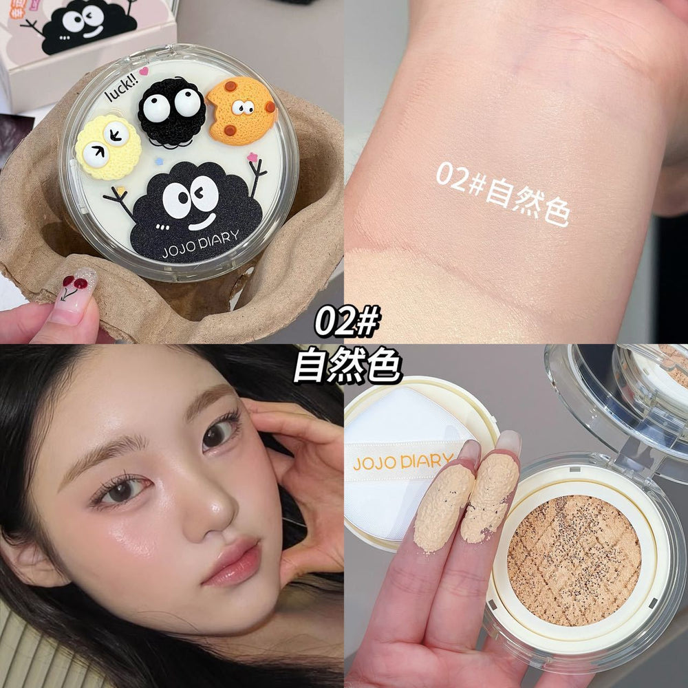 Jojo diary lucky cookie cushion bb cream - concealing, long-lasting, seamless finish, transfer-resistant, student-friendly foundation
