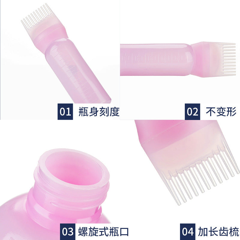 Factory direct supply toothed hair dye bottle dry cleaning shampoo bottle dye cream coloring scale baking oil bottle perm dyeing tools in stock