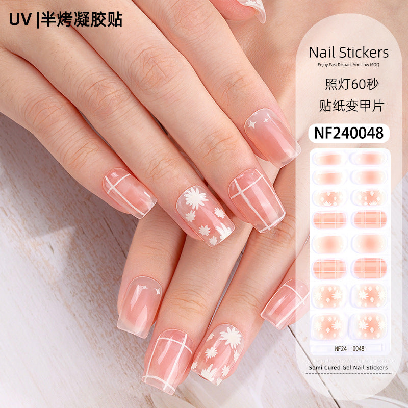 Zhengxiang custom gel nail art stickers - cat eye, glitter, 3d foil, french, uv light therapy, semi-cured nail stickers wholesale