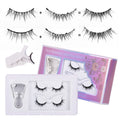 magnetic eyelashes for natural women, 2 pairs of black stem fox eyelashes, magnetic with clip set, european and american hot style