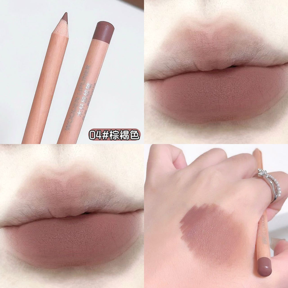 Sweet mint wooden lip liner - matte, waterproof, nude. perfect for defining and shaping your lips for a naturally plump look