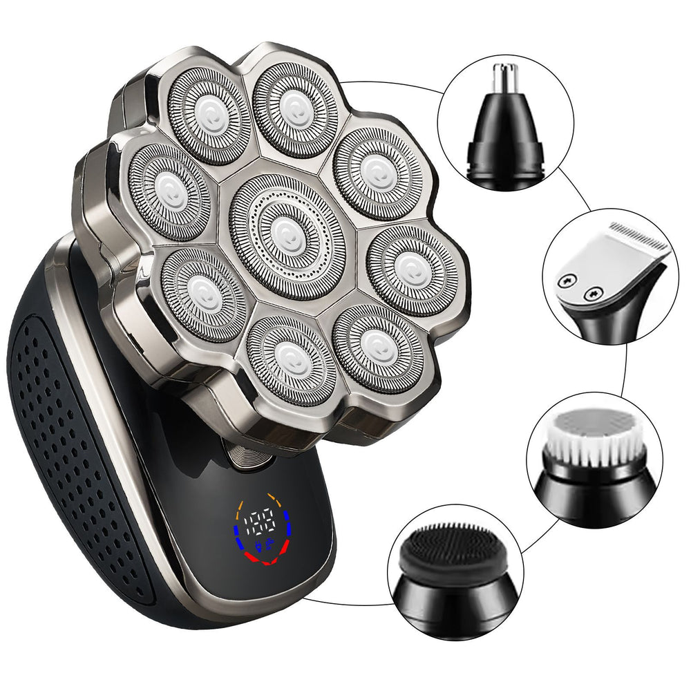 New 9d electric shaver for men - digital display, waterproof, bald head trimmer, magnetic blade, beard razor - perfect for export