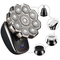 Five-in-one magnetic blade shaver electric ultra-clean bald hairdressing device whitening nose hair trimming bald handy gadget