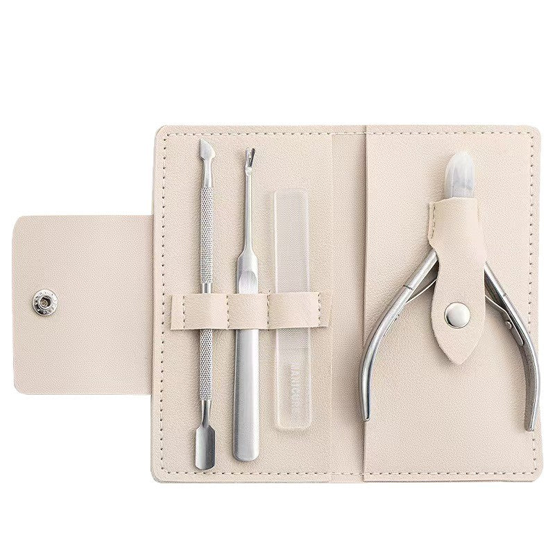 Cuticle nipper set - includes cuticle nippers, cuticle pusher, and nail clippers - portable home manicure & pedicure tool kit - stainless steel cuticle nippers