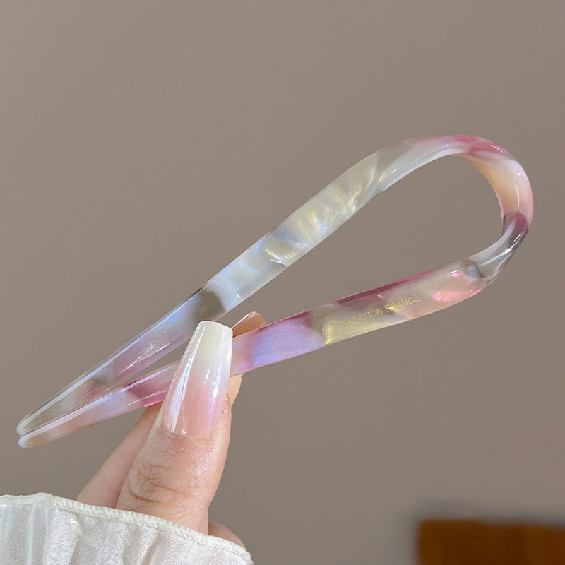 U-shaped acetate hairpin for women, classy sense of ins, new chinoiserie hairpin, headwear, casual modern daily hairpin