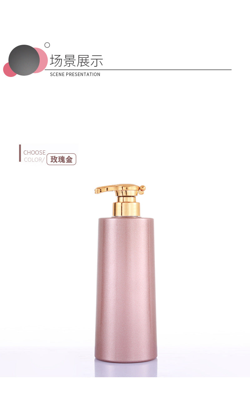 High-end 680ml plastic bottle, empty bottle, push-flat shoulder shower gel shampoo bottle
