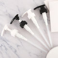 Ready-to-ship 32mm white lotion pump with press-down nozzle. threaded shampoo, body wash, conditioner dispenser - plastic pump