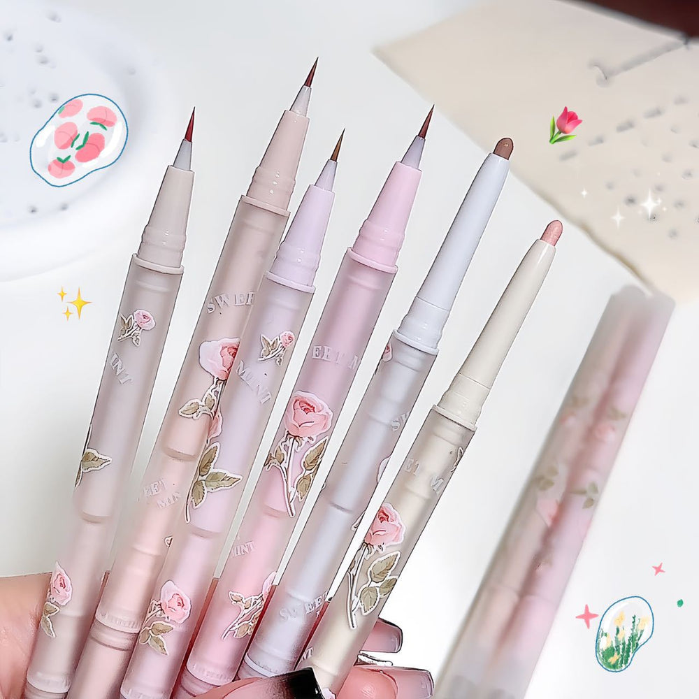 Makeup sweet mint gorgeous flower season double-ended silkworm pen pearlescent brightening outline eye face to eyeliner gel pen