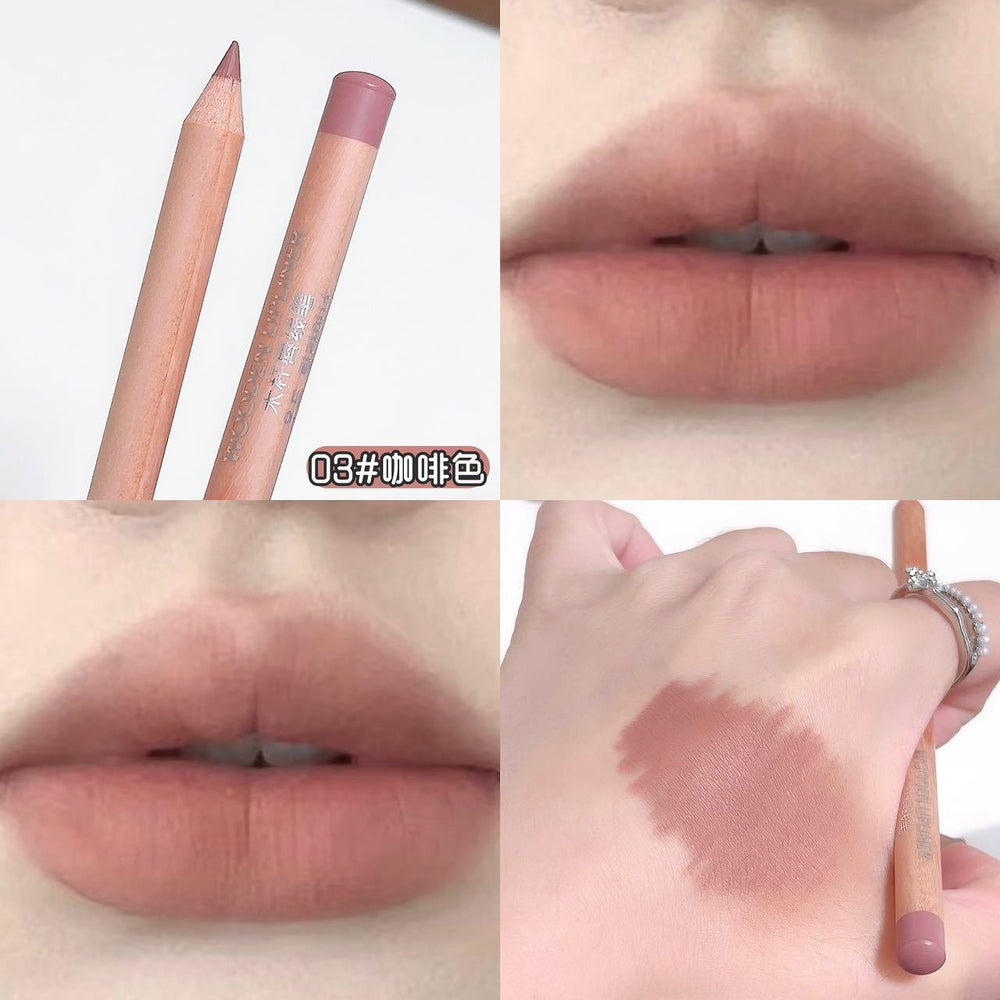 Sweet mint wooden lip liner - matte, waterproof, nude. perfect for defining and shaping your lips for a naturally plump look