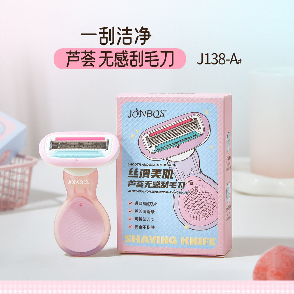 Jonbos silky smooth no-pain razor - women's shaver for legs, underarms, and intimate areas - anti-scratch hair removal device