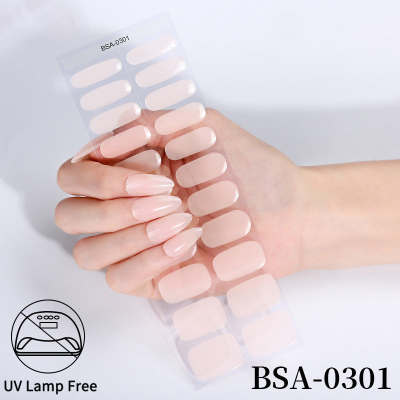 no-bake gel manicure stickers waterprooffashionpure color nail stickers no cure gel nail wraps