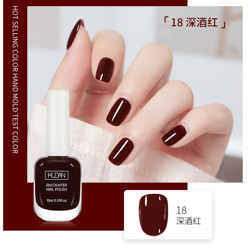 Kudan pure english cross-border special water-based nail polish no baking long-lasting quick-drying peelable 10ml polish