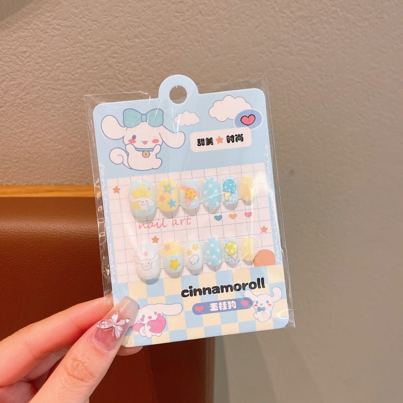 Kids' nail stickers - cute & fun kumi design, waterproof, removable, self-adhesive nail art for girls, perfect for students
