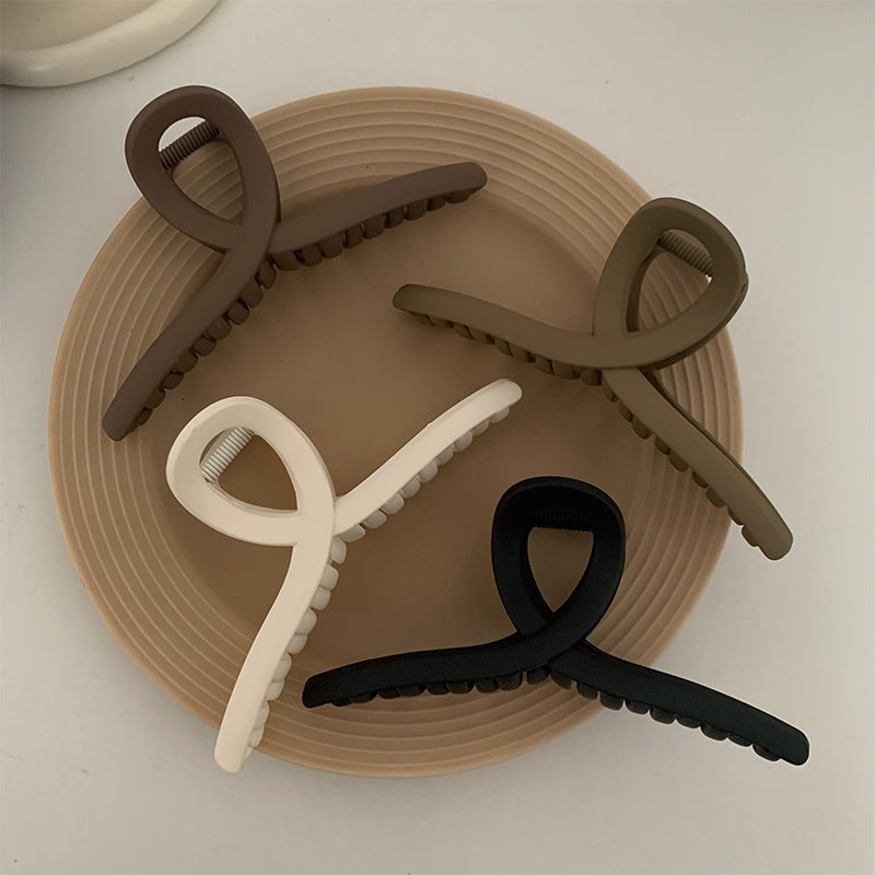 Brown series cross large gripper early autumn new arrival frosted hair clip frenchcasualelegantretro shark clip hair accessories