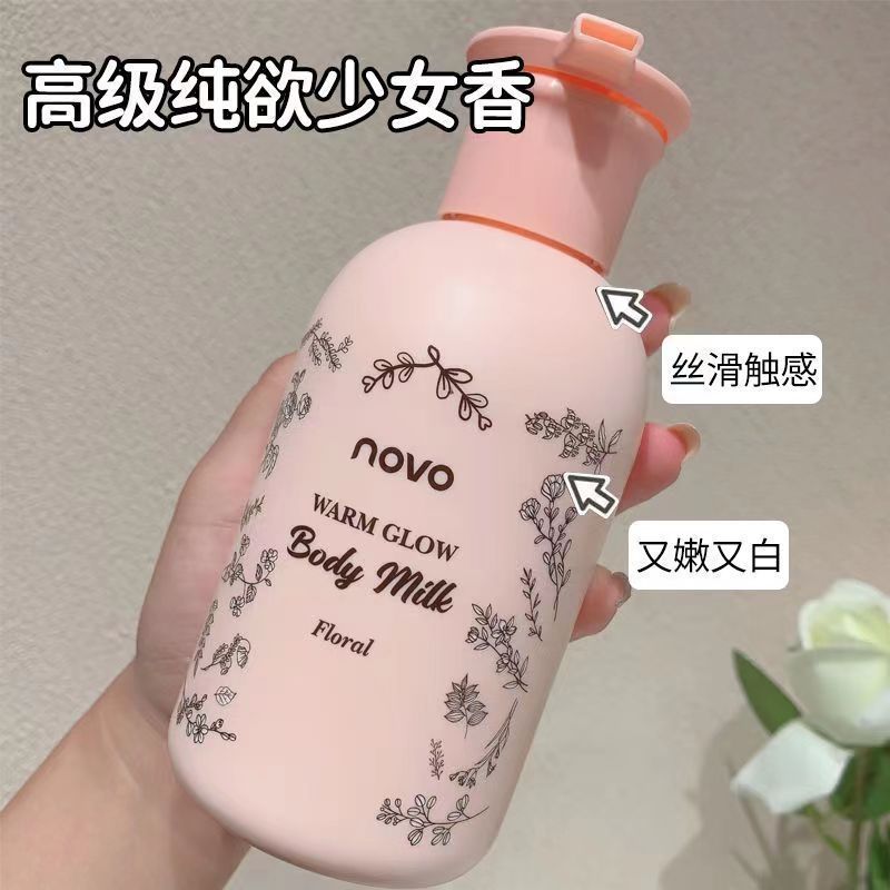 Novo warm radiance body lotion - hydrating, moisturizing, and anti-dryness for autumn/winter. long-lasting fragrance, 320g