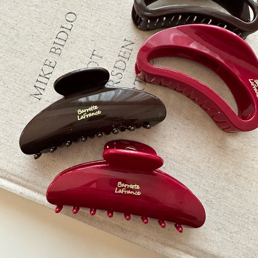 Classyretro red heart gripper medium hairpin frenchelegant gold label letter ponytail clip hairpin headwear