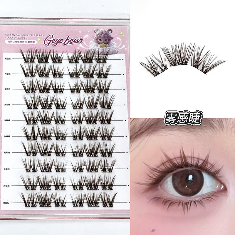Gege bear korean style daily glue-free false eyelashes - lazy girl's segmented self-adhesive natural simulation eyelashes