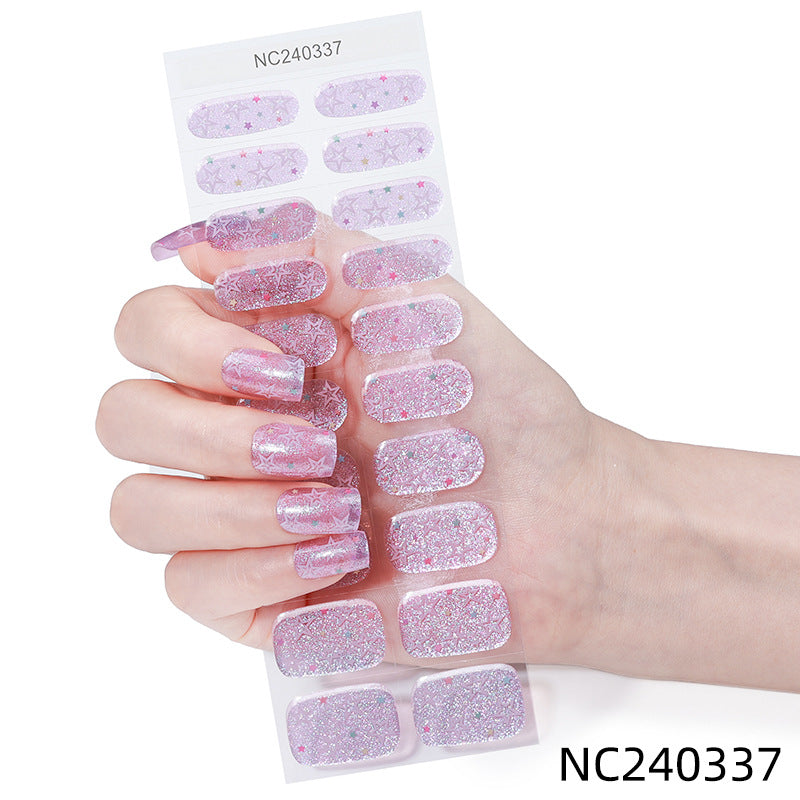 Zhengxiang custom gel nail stickers - icy sheer, cross-border, european & american style, uv curing, semi-cured nail stickers for amazon